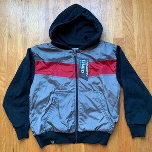 NWT Velocity Zip Up Jacket Kids Small Grey Red Black
